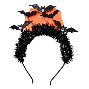 Halloween‎ Bat Headband Sparkly Black Tinsel Costume Cosplay Kids Head Piece NEW